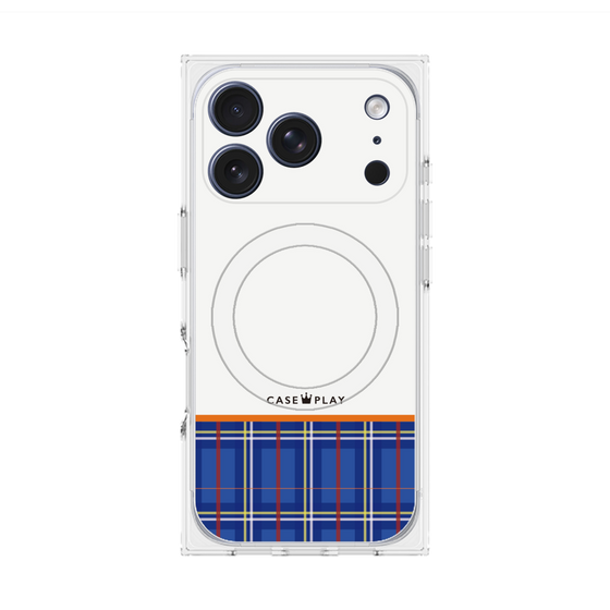 Premium Square Case with MagSafe［ CASEPLAY Tartan Check - Blue ］