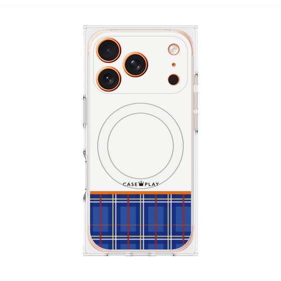 Premium Square Case with MagSafe［ CASEPLAY Tartan Check - Blue ］