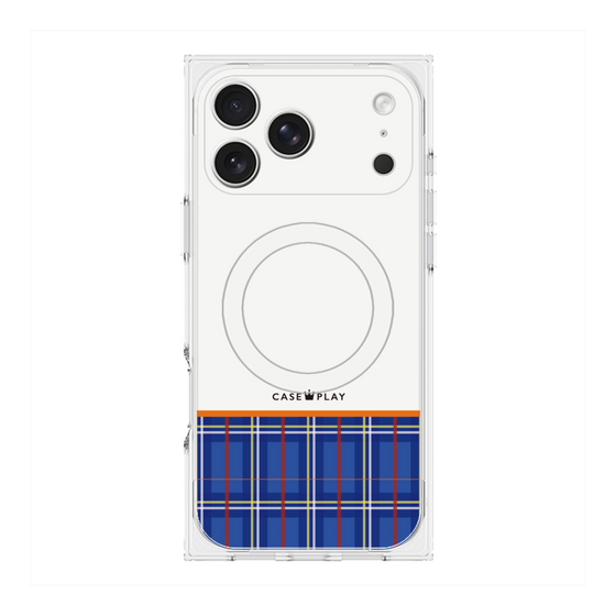 Premium Square Case with MagSafe［ CASEPLAY Tartan Check - Blue ］