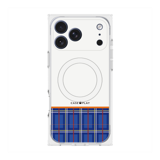 Premium Square Case with MagSafe［ CASEPLAY Tartan Check - Blue ］