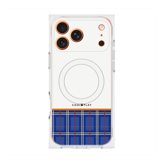 Premium Square Case with MagSafe［ CASEPLAY Tartan Check - Blue ］