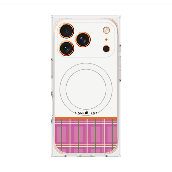 Premium Square Case with MagSafe［ CASEPLAY Tartan Check - Pink ］