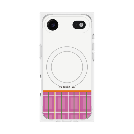 Premium Square Case with MagSafe［ CASEPLAY Tartan Check - Pink ］