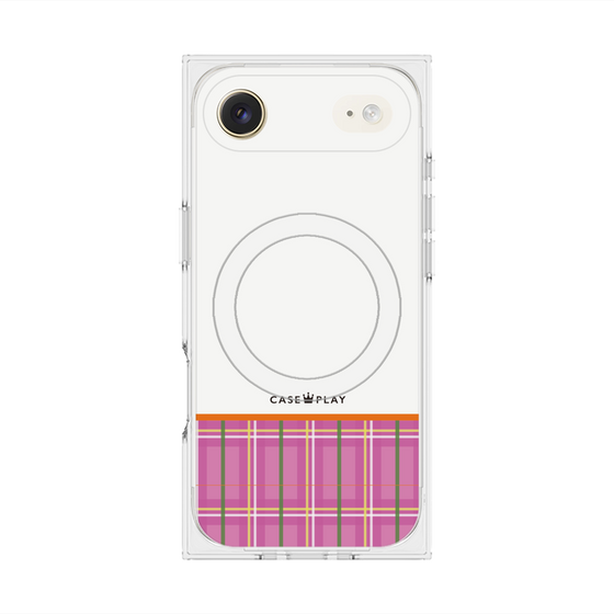Premium Square Case with MagSafe［ CASEPLAY Tartan Check - Pink ］