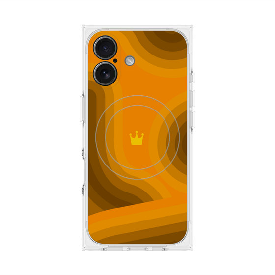 Premium Square Case with MagSafe［ CASEPLAY Winding Pattern - Orange ］