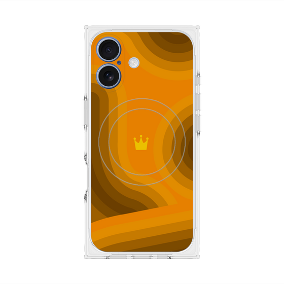 Premium Square Case with MagSafe［ CASEPLAY Winding Pattern - Orange ］