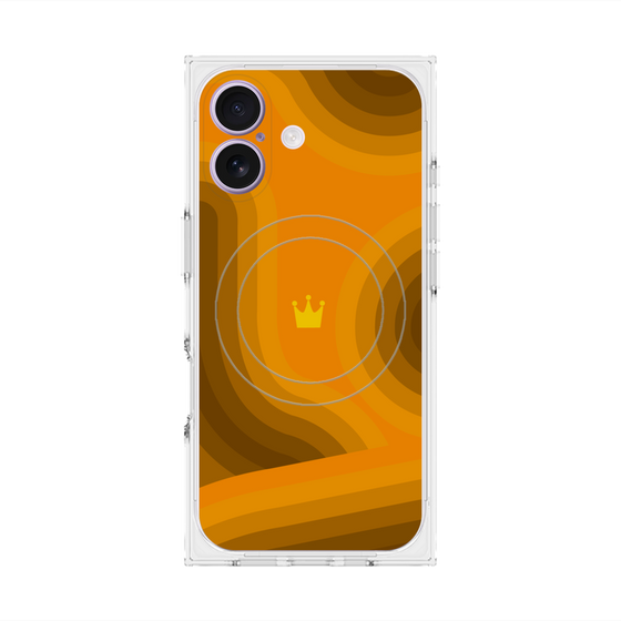 Premium Square Case with MagSafe［ CASEPLAY Winding Pattern - Orange ］