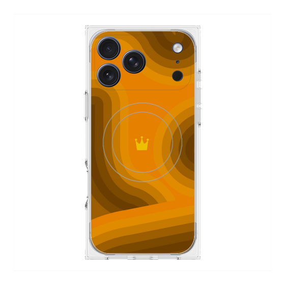 Premium Square Case with MagSafe［ CASEPLAY Winding Pattern - Orange ］