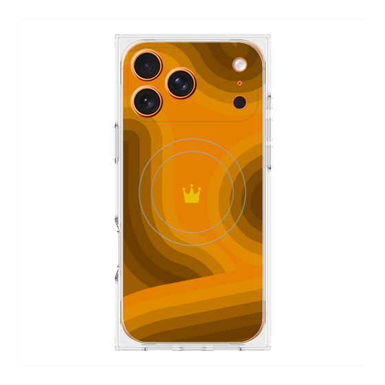 Premium Square Case with MagSafe［ CASEPLAY Winding Pattern - Orange ］