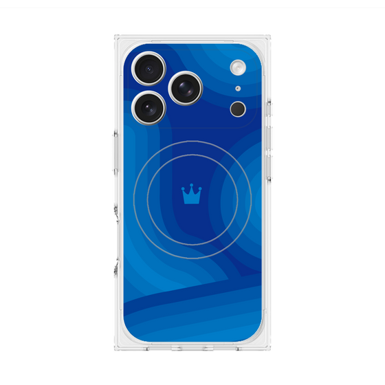 Premium Square Case with MagSafe［ CASEPLAY Winding Pattern - Blue ］