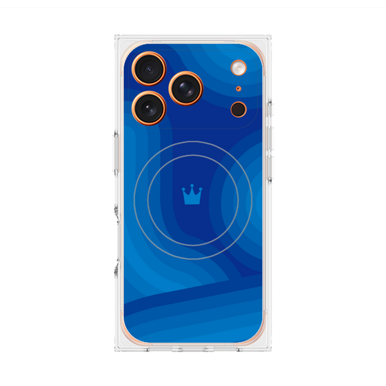 Premium Square Case with MagSafe［ CASEPLAY Winding Pattern - Blue ］