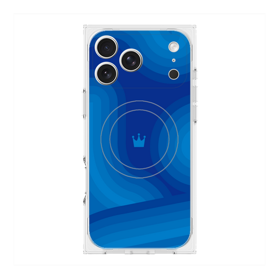 Premium Square Case with MagSafe［ CASEPLAY Winding Pattern - Blue ］