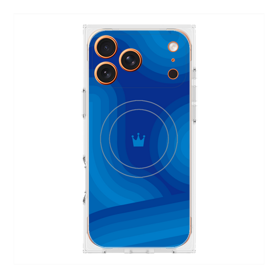 Premium Square Case with MagSafe［ CASEPLAY Winding Pattern - Blue ］