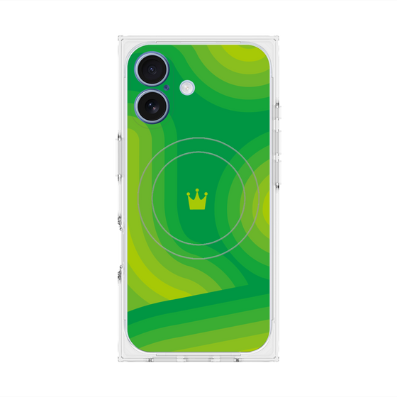 Premium Square Case with MagSafe［ CASEPLAY Winding Pattern - Green ］