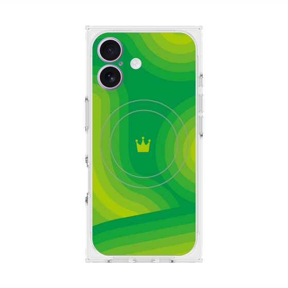 Premium Square Case with MagSafe［ CASEPLAY Winding Pattern - Green ］