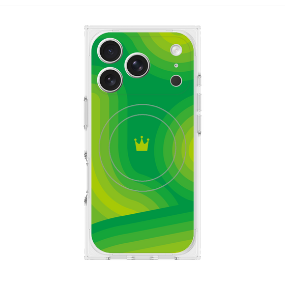 Premium Square Case with MagSafe［ CASEPLAY Winding Pattern - Green ］