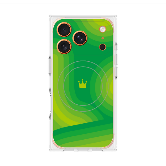 Premium Square Case with MagSafe［ CASEPLAY Winding Pattern - Green ］