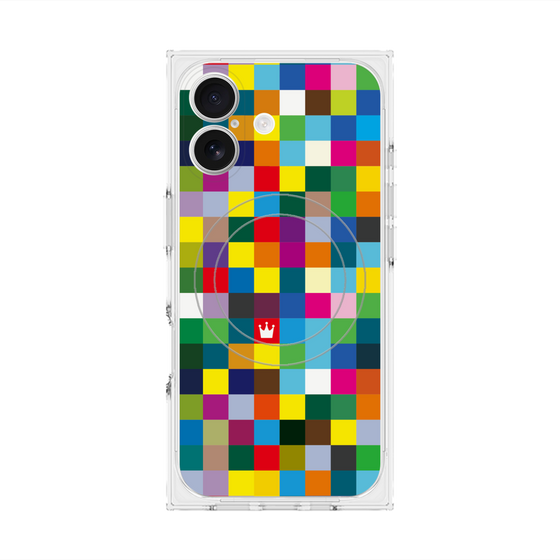 Premium Square Case with MagSafe［ CASEPLAY Rainbow Check ］