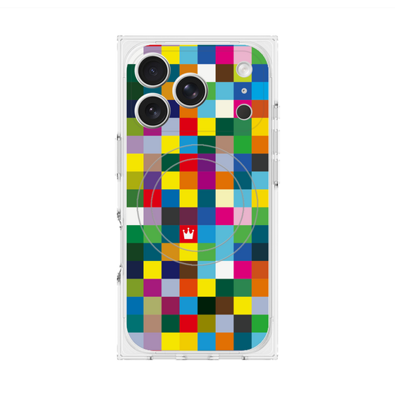 Premium Square Case with MagSafe［ CASEPLAY Rainbow Check ］