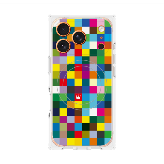 Premium Square Case with MagSafe［ CASEPLAY Rainbow Check ］