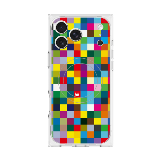 Premium Square Case with MagSafe［ CASEPLAY Rainbow Check ］