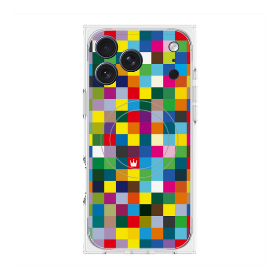 Premium Square Case with MagSafe［ CASEPLAY Rainbow Check ］