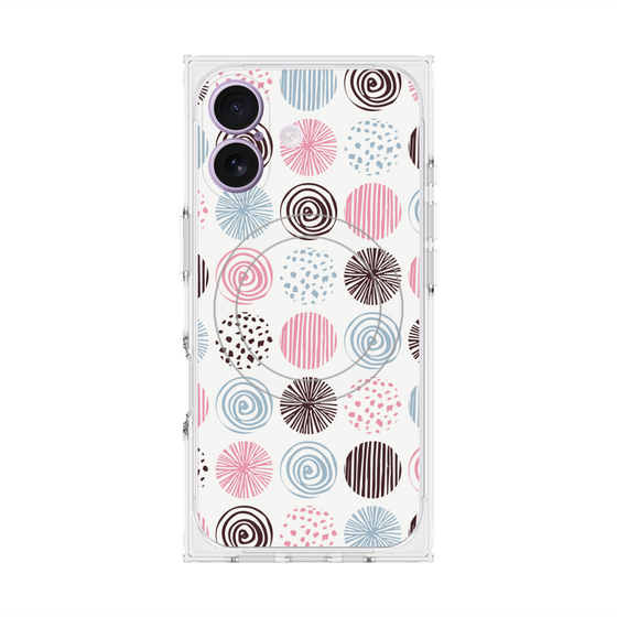 Premium Square Case with MagSafe［ Nordic Circle - Pink ］