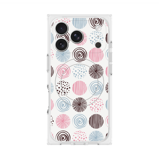 Premium Square Case with MagSafe［ Nordic Circle - Pink ］