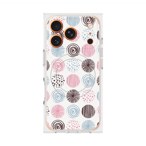 Premium Square Case with MagSafe［ Nordic Circle - Pink ］