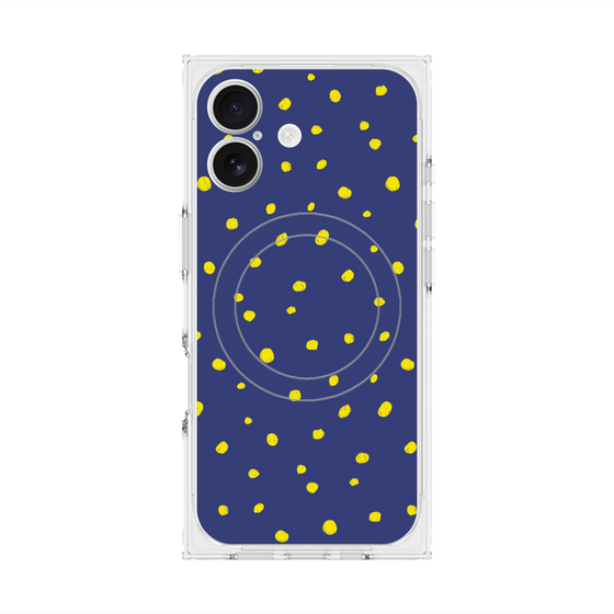 Premium Square Case with MagSafe［ Drawing Dot - Navy ］