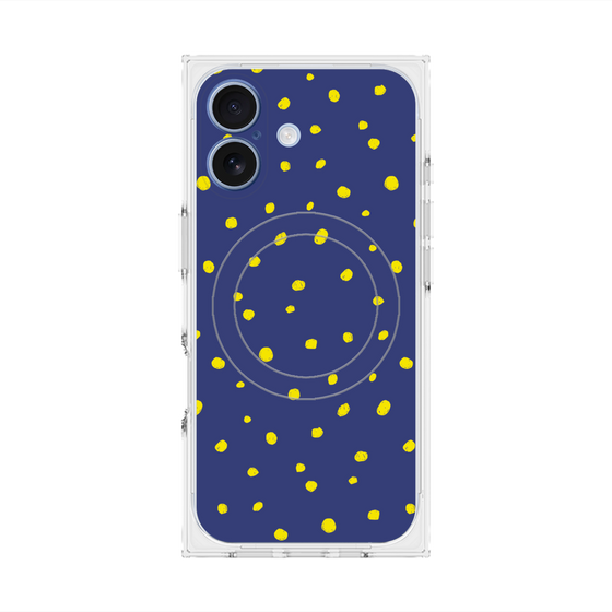 Premium Square Case with MagSafe［ Drawing Dot - Navy ］