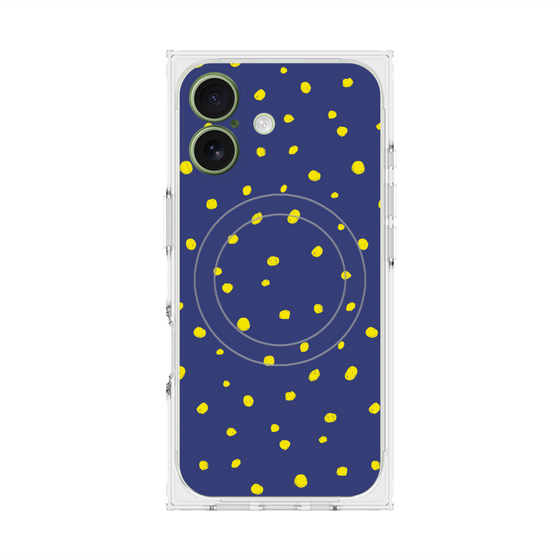 Premium Square Case with MagSafe［ Drawing Dot - Navy ］