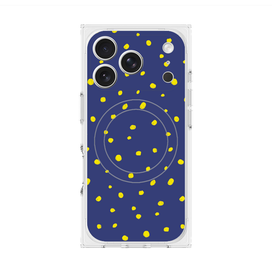 Premium Square Case with MagSafe［ Drawing Dot - Navy ］