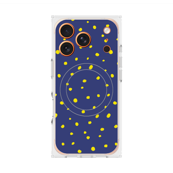 Premium Square Case with MagSafe［ Drawing Dot - Navy ］