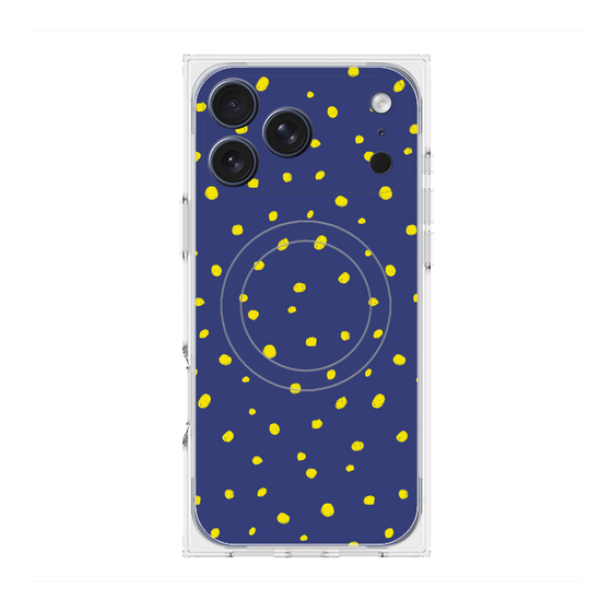 Premium Square Case with MagSafe［ Drawing Dot - Navy ］