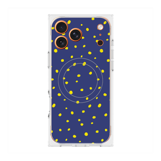 Premium Square Case with MagSafe［ Drawing Dot - Navy ］