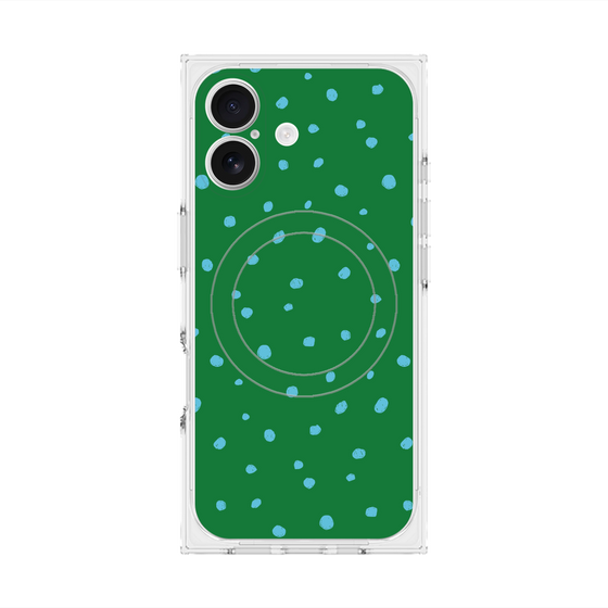 Premium Square Case with MagSafe［ Drawing Dot - Green ］