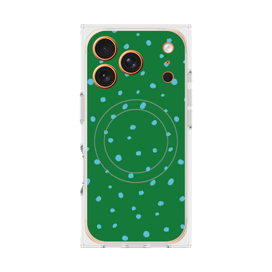 Premium Square Case with MagSafe［ Drawing Dot - Green ］