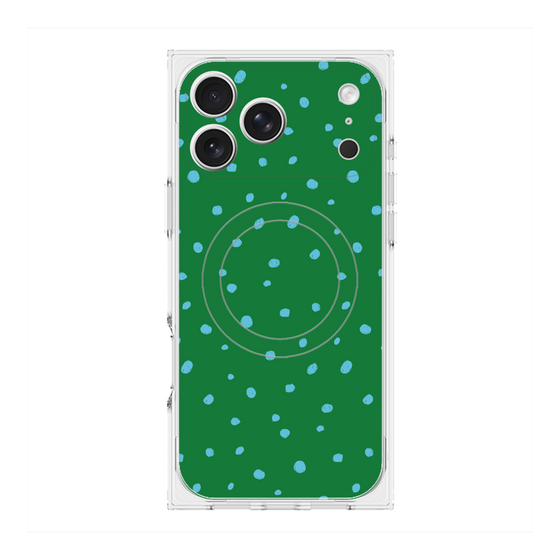 Premium Square Case with MagSafe［ Drawing Dot - Green ］