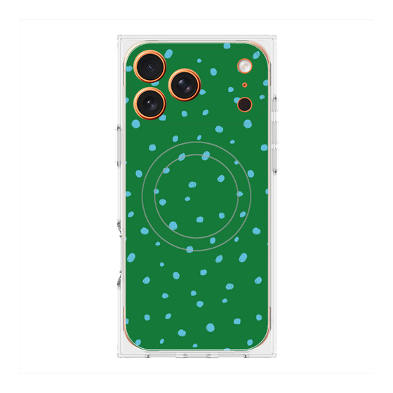 Premium Square Case with MagSafe［ Drawing Dot - Green ］