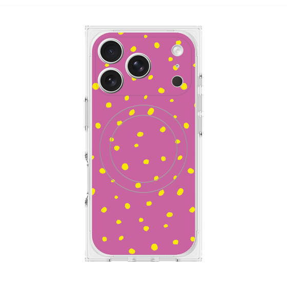 Premium Square Case with MagSafe［ Drawing Dot - Pink ］