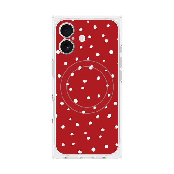 Premium Square Case with MagSafe［ Drawing Dot - Red ］