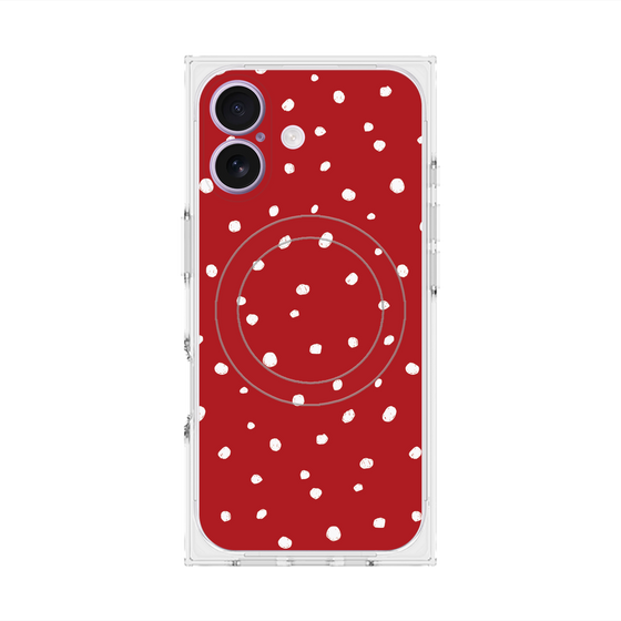 Premium Square Case with MagSafe［ Drawing Dot - Red ］