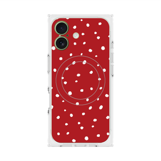 Premium Square Case with MagSafe［ Drawing Dot - Red ］