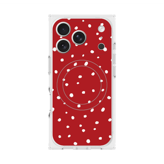 Premium Square Case with MagSafe［ Drawing Dot - Red ］
