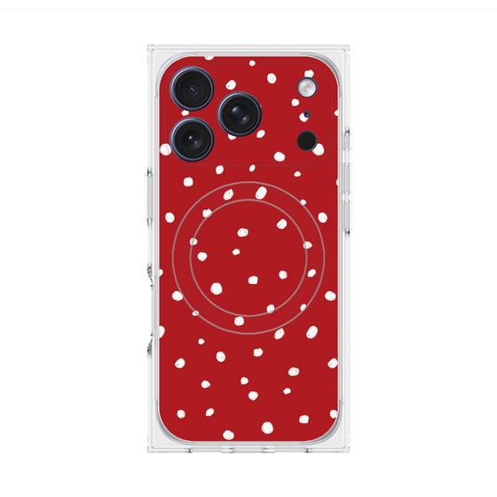 Premium Square Case with MagSafe［ Drawing Dot - Red ］