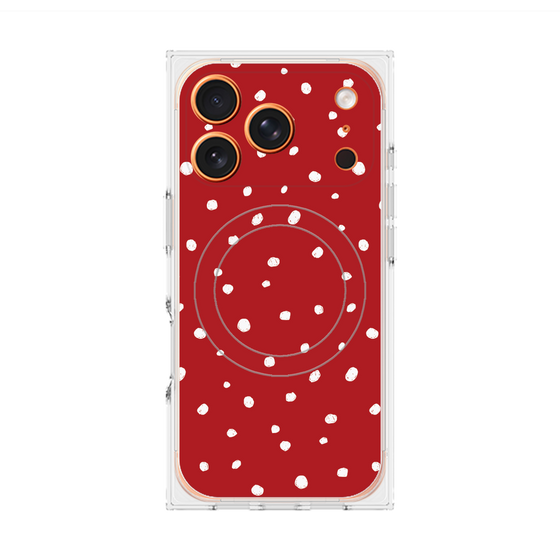 Premium Square Case with MagSafe［ Drawing Dot - Red ］