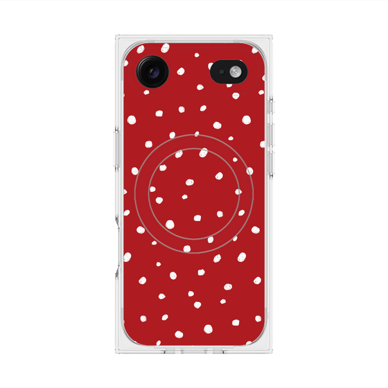 Premium Square Case with MagSafe［ Drawing Dot - Red ］