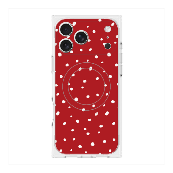 Premium Square Case with MagSafe［ Drawing Dot - Red ］