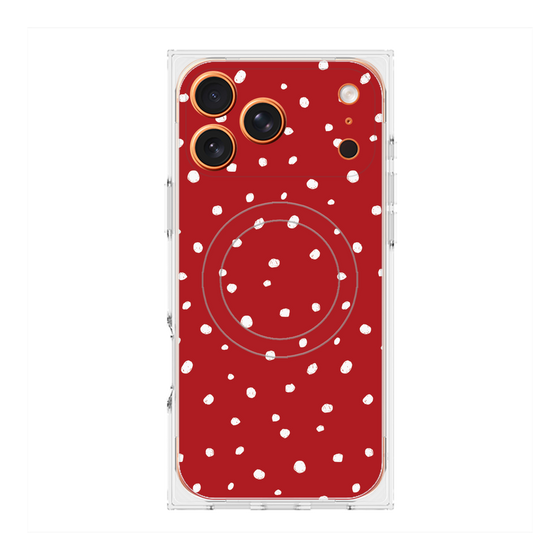 Premium Square Case with MagSafe［ Drawing Dot - Red ］